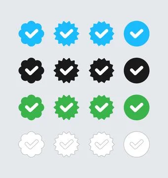 Profile Verification, Verified Badge, Set of Verify Icon for Social Media Illustrazione stock