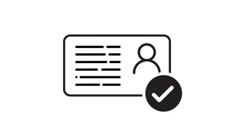 Profile verify icon with check mark animation isolated on white background Video stock 327664605