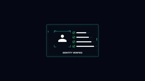 Profile verify process on digital interface showing secure user account Vídeo Stock 345939121