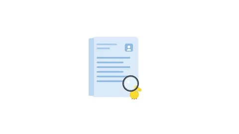 Profile verify Profile Verification Concept with Magnifying Glass Scanning Stock Footage 345939103