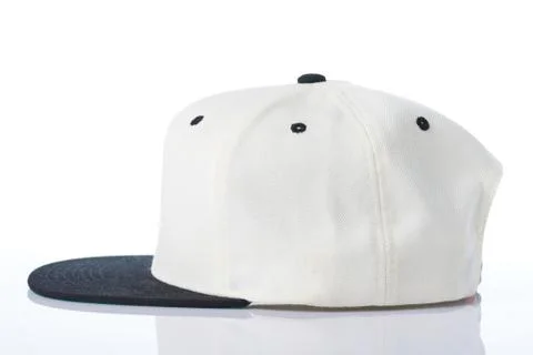 Profile view of white baseball cap Stock Photos