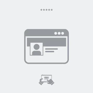 Profile window icon, profile window vector, profile window symbol, profile wi Illustrazione stock