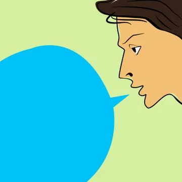 Profile of a young man on light background Stock Illustration