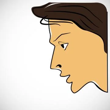 Profile of a young man on light background Ilustración de archivo