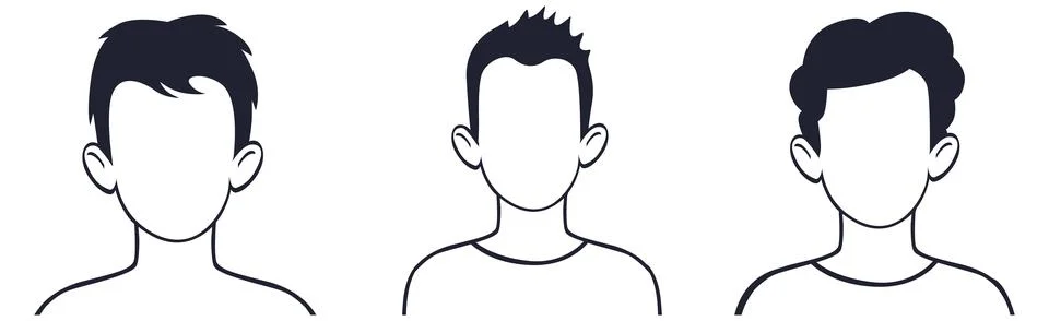 Profile of young man without face Stock Illustration