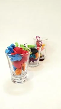 Profiled colored cups Stock Photos