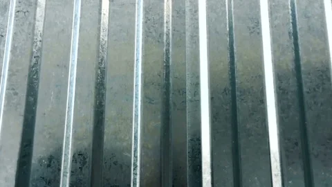 Profiled sheeting. Iron wall Stock-Footage 100146403