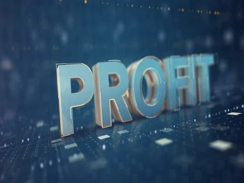 Profit 3D text animation Stock Footage 77694861