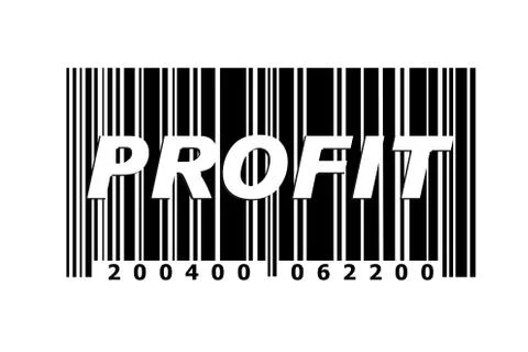 Profit on barcode Stock Illustration