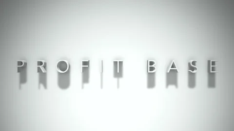 Profit base 3D title animation with shadows on a white background Stock Footage 297456628