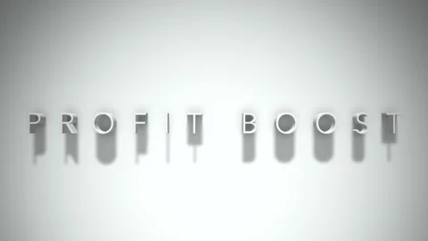 Profit boost 3D title animation white text on a white background Stock Footage 299824211