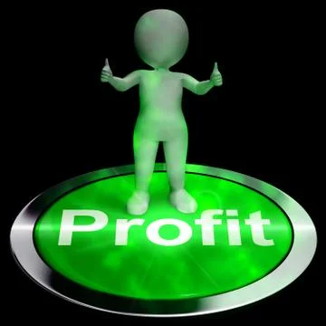 Profit Computer Button Shows Earnings 3d Rendering Stock Illustration