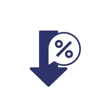 Profit decrease icon on white Illustrazione stock