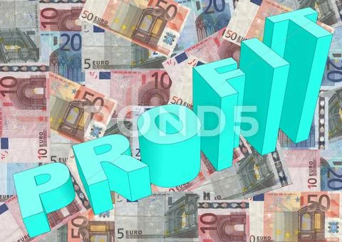 Profit with euros Stock Illustration