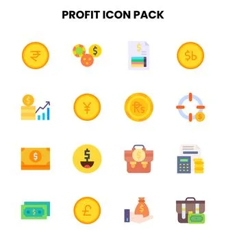Profit Flat UI Icons Pack Ilustración de archivo