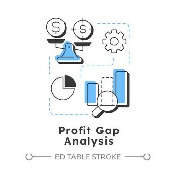 Profit gap analysis modern linear concept icon 스톡 일러스트