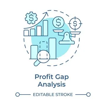 Profit gap analysis soft blue concept icon Stock Illustration