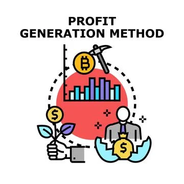 Profit generation method concept flat illustration Stock Illustration