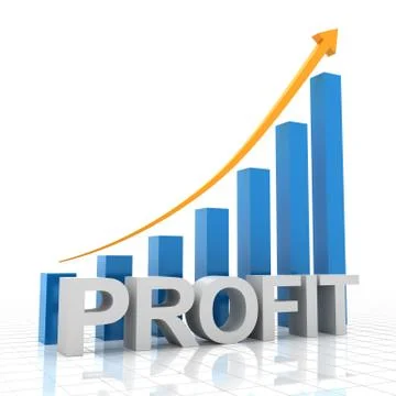 Profit growth chart, 3d render 스톡 일러스트