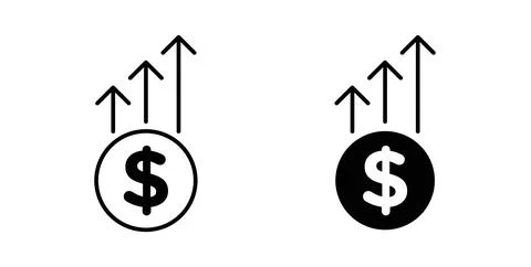Profit growth icon vector art Illustrations Ilustração Stock