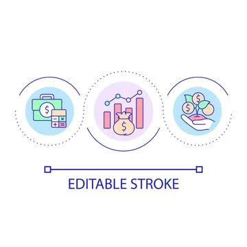 Profit growth loop concept icon Stock Illustration
