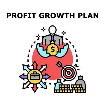 Profit growth plan concept developing business strategy goals Stock Illustration