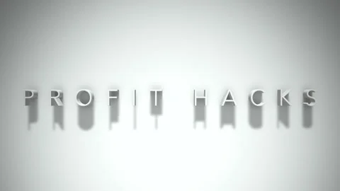 Profit hacks 3D title animation white text on a white background Stock Footage 299702553