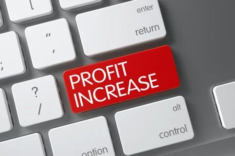 Profit Increase Key. 3D Render Stock Illustration