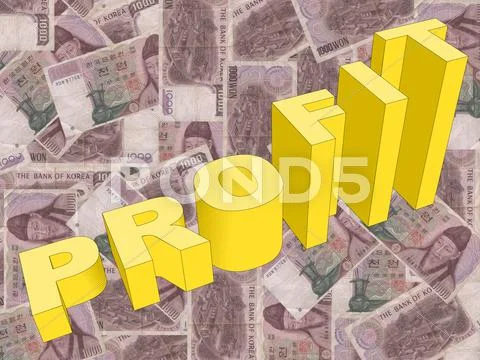 Profit with korean won Stock Illustration