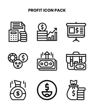Profit Line Bundle Icons Pack Ilustración de archivo