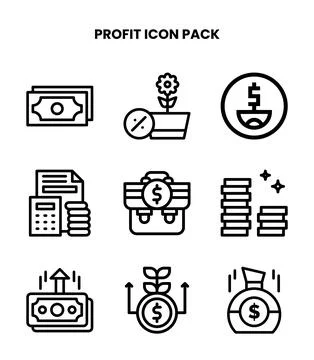 Profit Line UI Icons Pack Ilustración de archivo