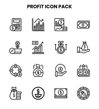 Profit Line UI Icons Pack Ilustración de archivo