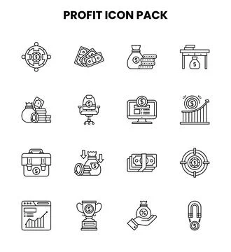Profit Line Vector Icons Pack Ilustración de archivo