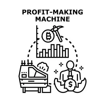 Profit making machine generating passive income growth Ilustración de archivo