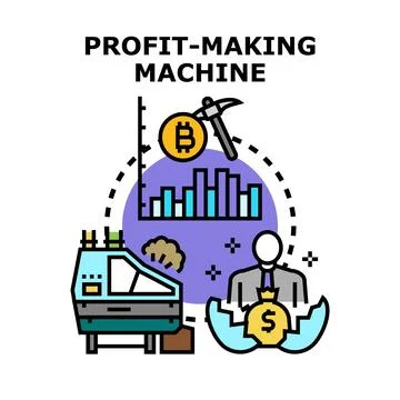 Profit making machine generating passive income growth Stock Illustration