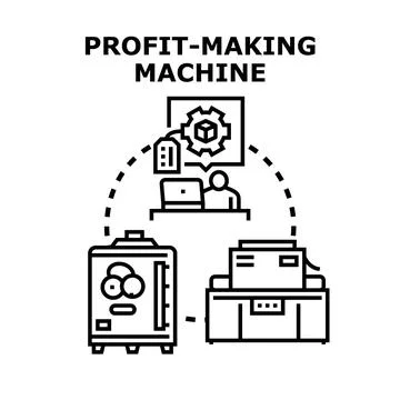 Profit making machine system creating business income Stock Illustration