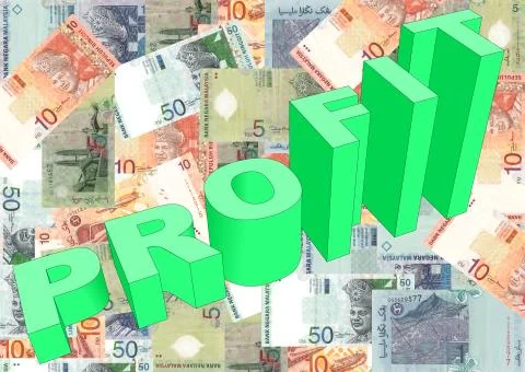 Profit with malaysian ringgit Stock-Illustration