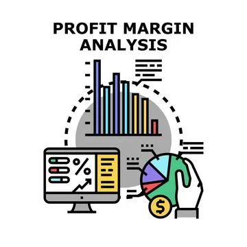 Profit margin analysis business data management concept Illustrazione stock