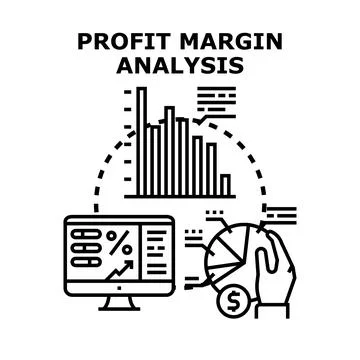 Profit margin analysis business data management concept Stock Illustration