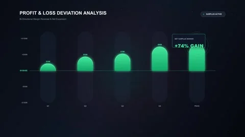 Profit Margin Gain and Loss Animation Stock Footage 343920384