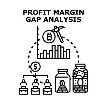 Profit margin gap analysis for business growth Stock Illustration