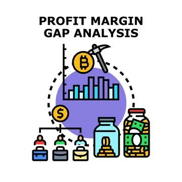 Profit margin gap analysis for business growth Stock Illustration