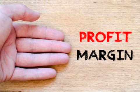 Profit margin text concept Stock Photos