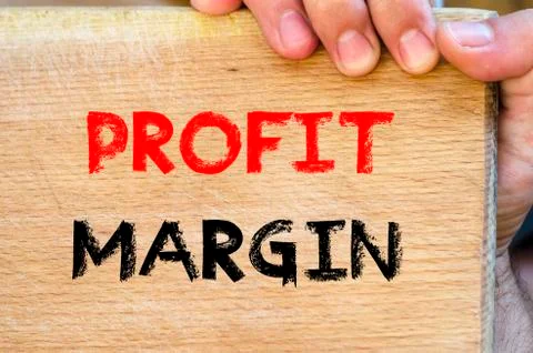 Profit margin text concept Stock Photos