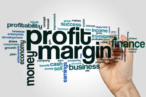 Profit margin word cloud Stock Photos