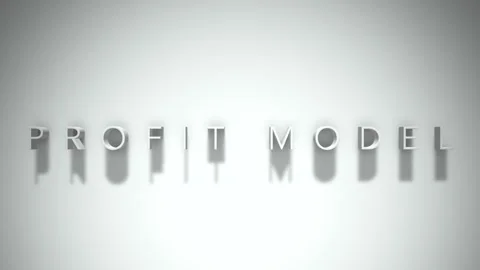 Profit model 3D title animation white text on a white background Stock Footage 299824207
