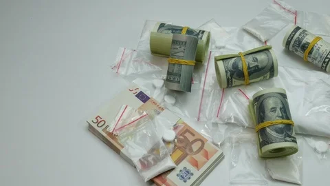 Profit from the sale of cocaine Stock Footage 89333353