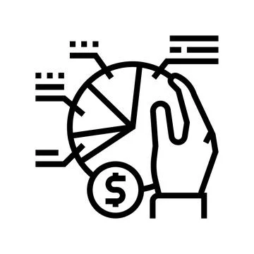 Profit share line icon vector illustration Stock Illustration