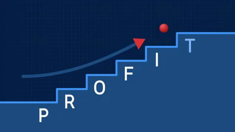 PROFIT Steps and Progress Increase Ladder Style Animation Stock Footage 155453014