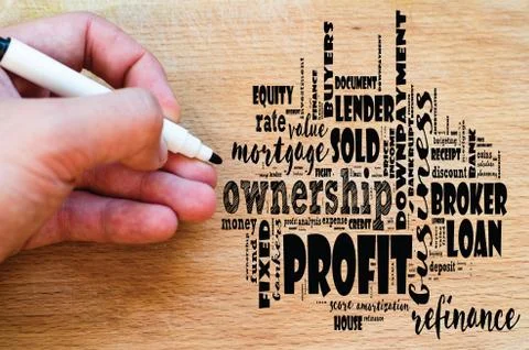 Profit word cloud collage Stock Photos